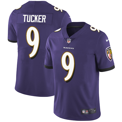 Nike Ravens #9 Justin Tucker Purple Team Color Youth Stitched NFL Vapor Untouchable Limited Jersey - Click Image to Close
